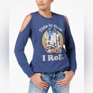 NWT Star Wars Juniors R2D2 Cold Shoulder Sweatshirt